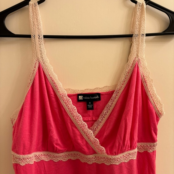 Vintage Y2k Valerie Bertinelli Women’s Medium Pink Slip Tank Lace Sleeveless - Picture 3 of 5